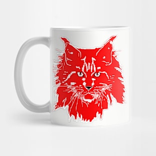 cat Maine Coon in red background Mug